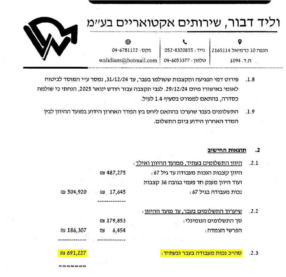 פיצוי מביטוח לאומי בסך 691,227 ש"ח